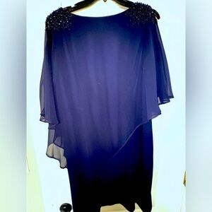 Cape Dress - Navy